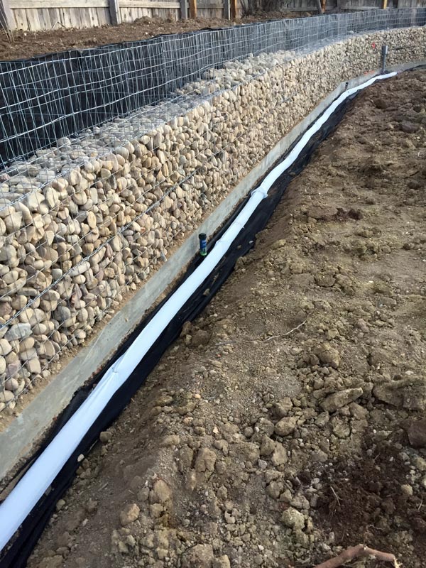 Gabion - Retaining Wall Build with Drain and Sprinkler