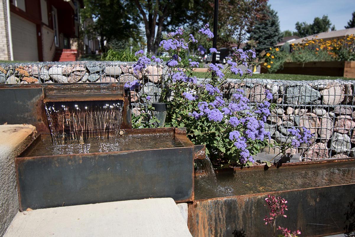 Water Feature with Gabions